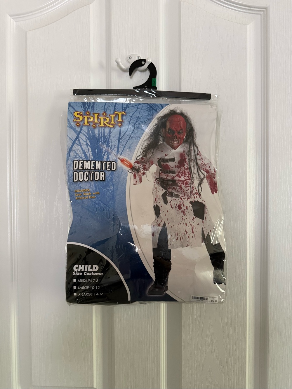 Spirit Halloween Child's Demented Doctor Costume - Sz L - NWT